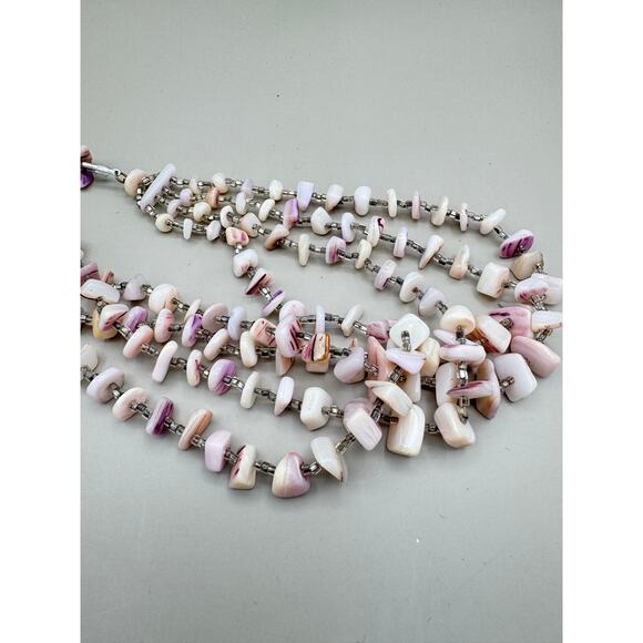 Vintage Japan 4 Strand Purple Shell Necklace - Picture 8 of 10